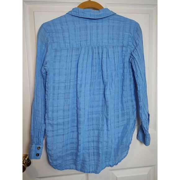 Anthropologie Pilcro And The Letterpress Women's 2 Button Up Blue Gauze - Picture 6 of 7